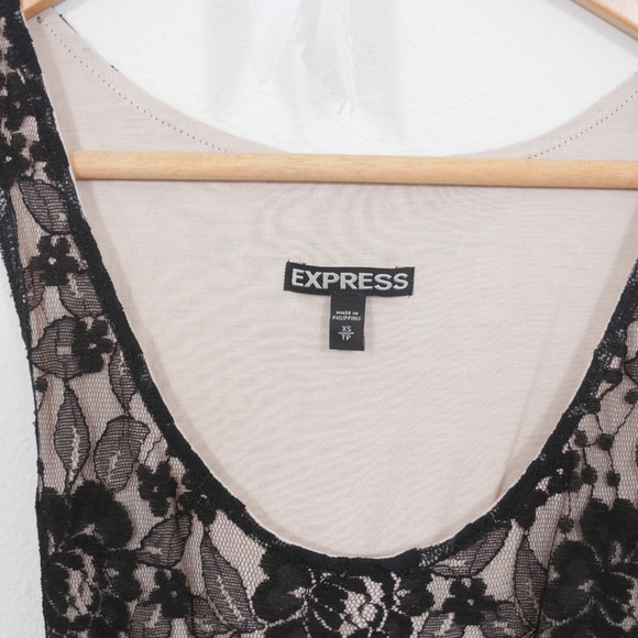 Express black + nude sleeveless lace short dress - Picture 3 of 8